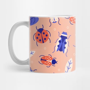 Pink and Blue Bugs Mug